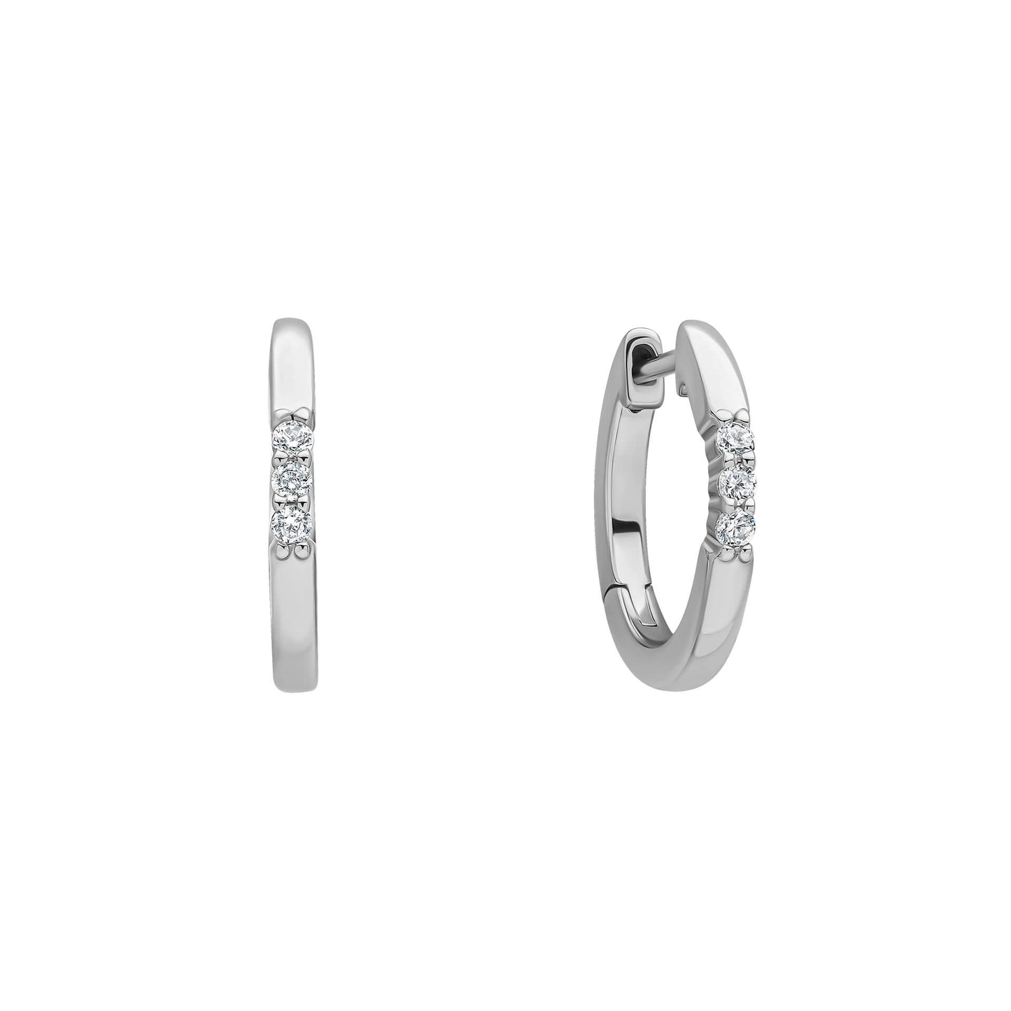 DF Trio CZ Huggie Earrings