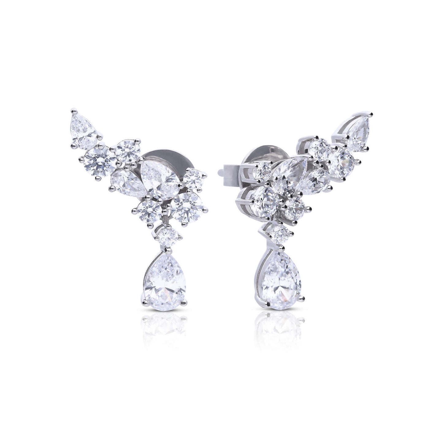 DF CZ Creeper Cluster Stud with Teardrop Earrings