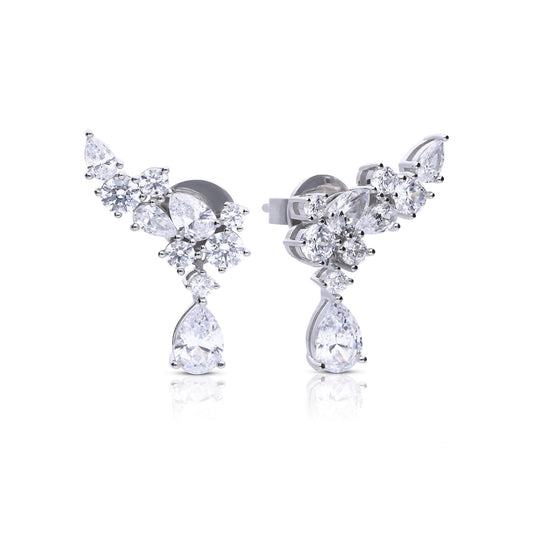 DF CZ Creeper Cluster Stud with Teardrop Earrings