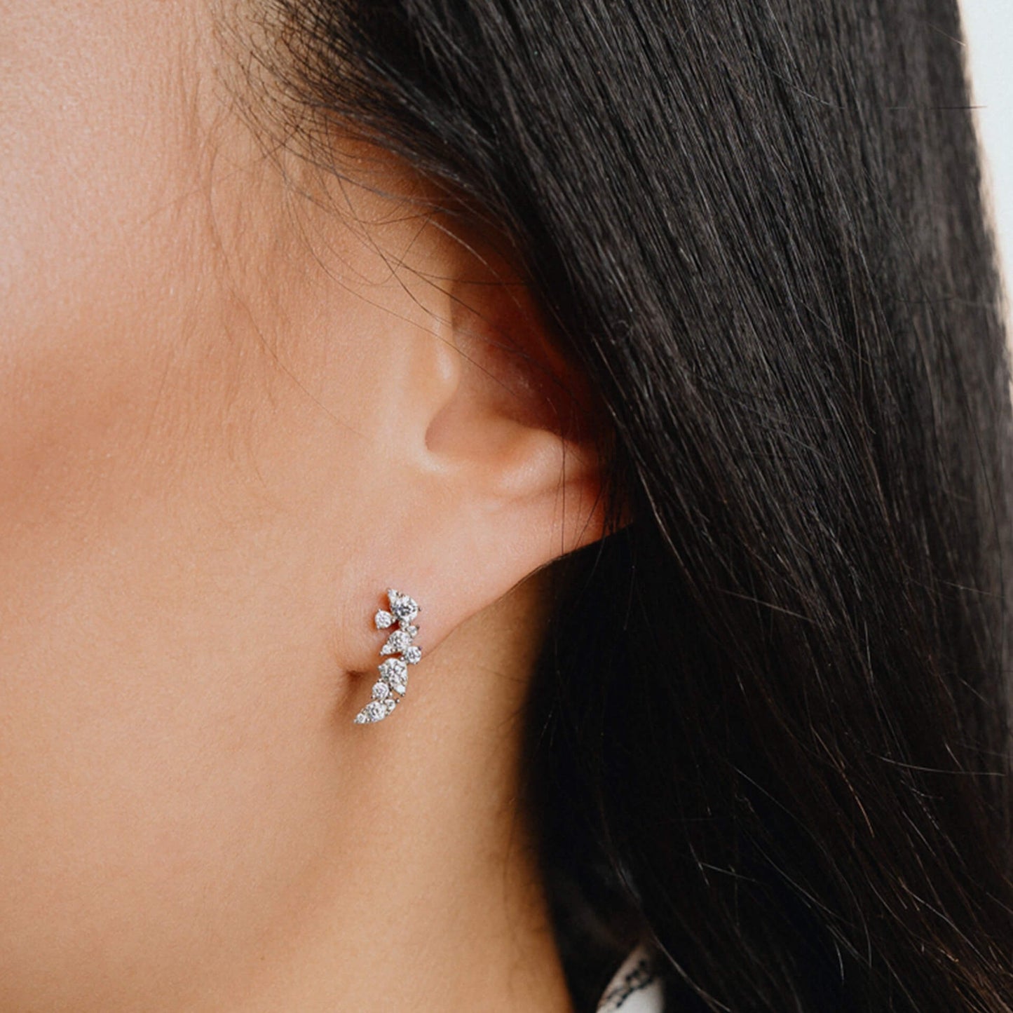 DF CZ Cluster Drop Earrings