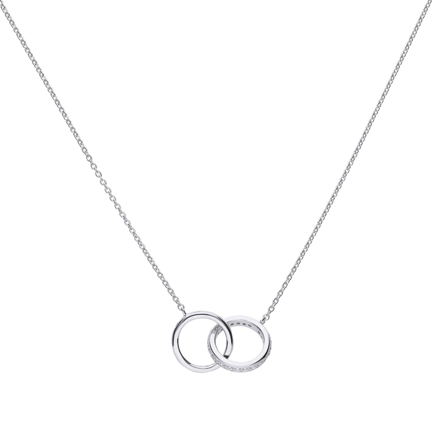 N4235 DF ZIRC Interlockng Circles Necklace