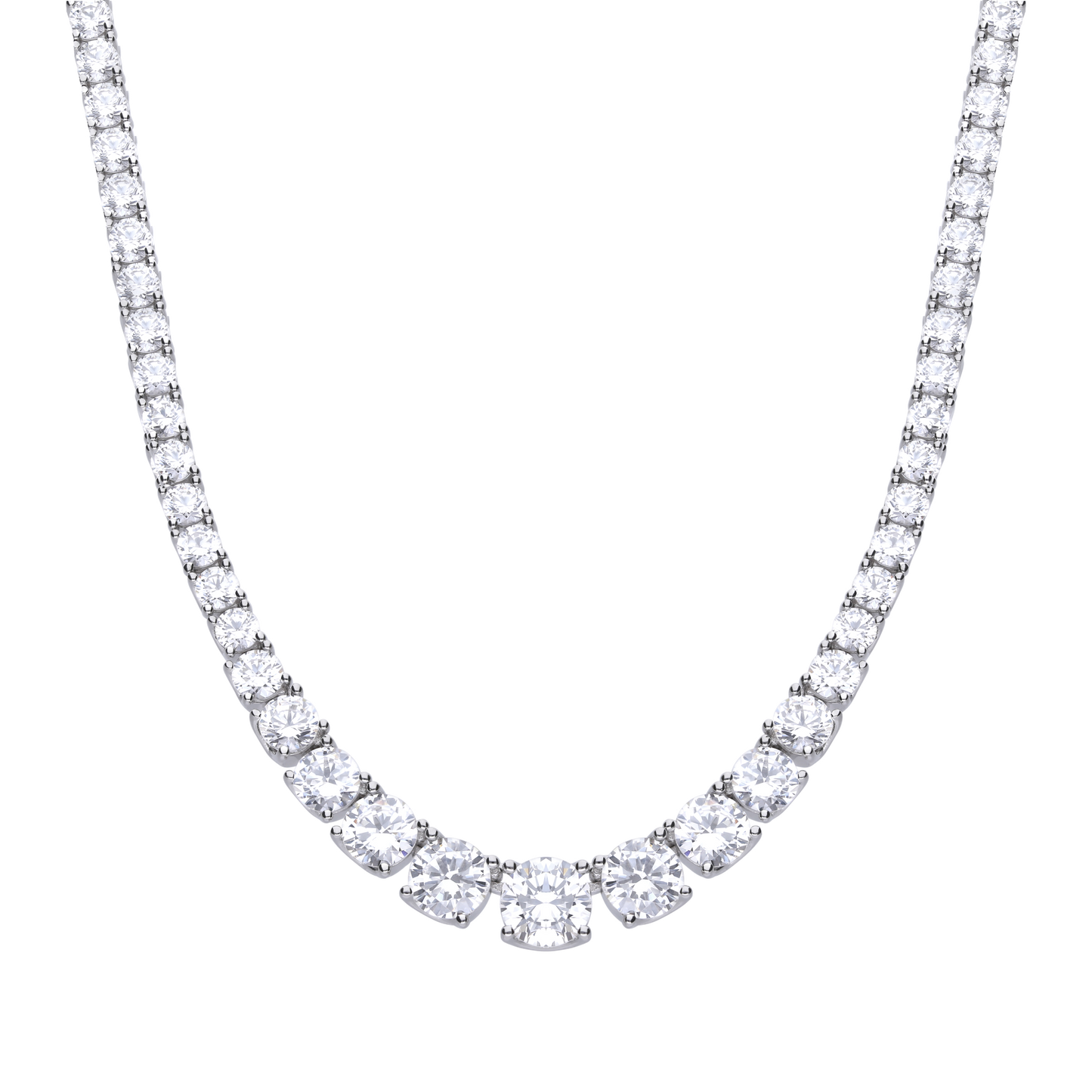 N4338 DF ZIRC Graduated Tennis Necklace