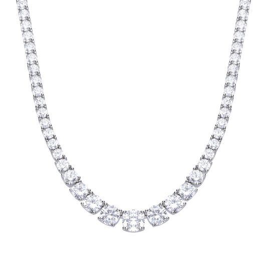N4338 DF ZIRC Graduated Tennis Necklace