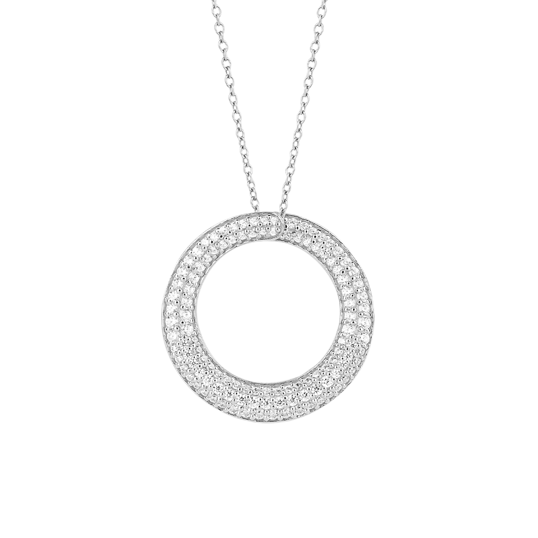 N4498 DF ZIRC Pave Open Circle Necklace