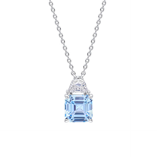DF Square Cut Light Blue 45cm Necklace