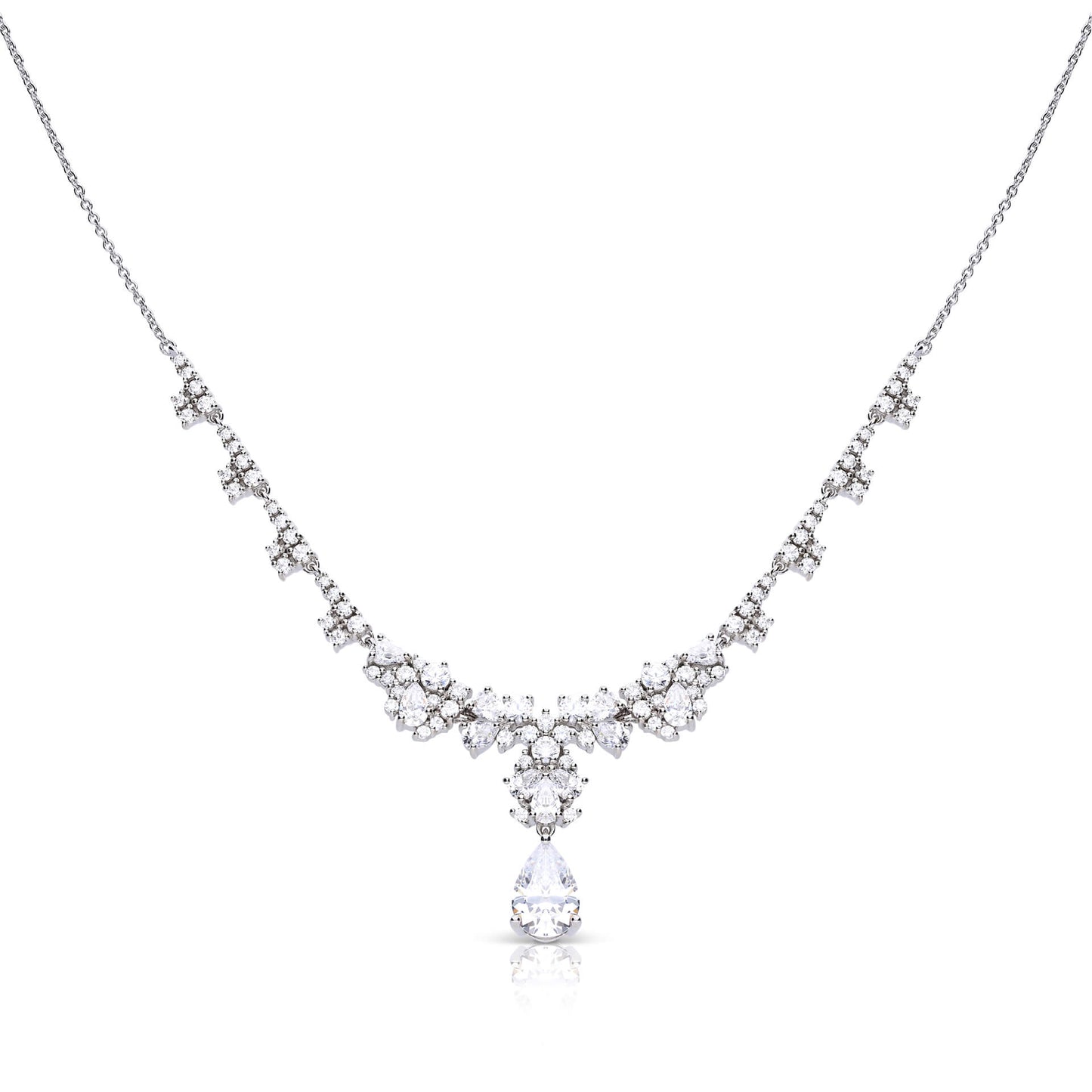 DF CZ Ornate Teardrop Necklace