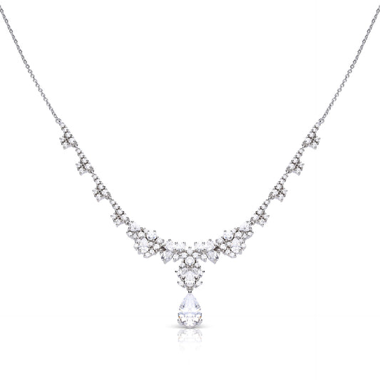 DF CZ Ornate Teardrop Necklace