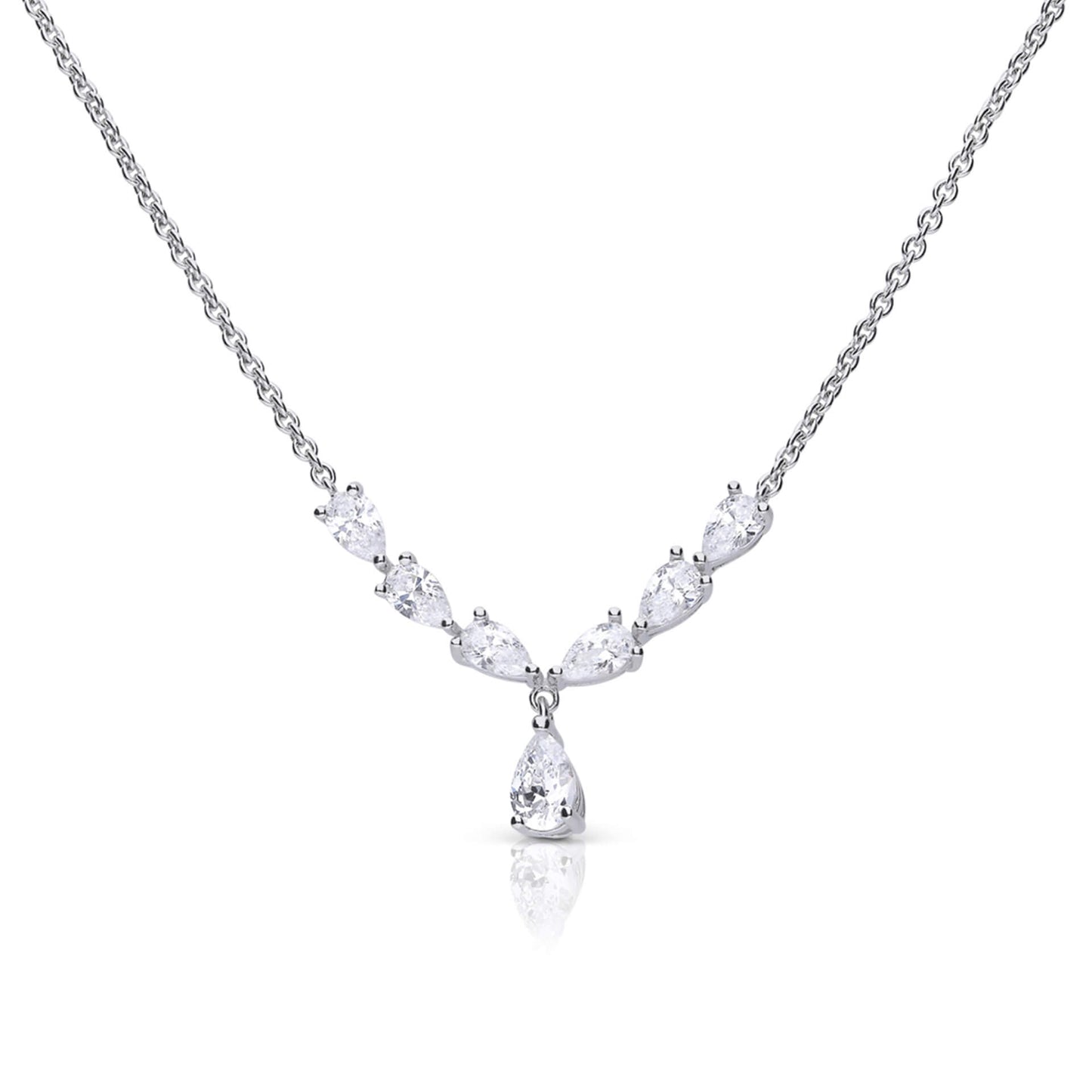 DF Statement CZ Teardrop Necklace