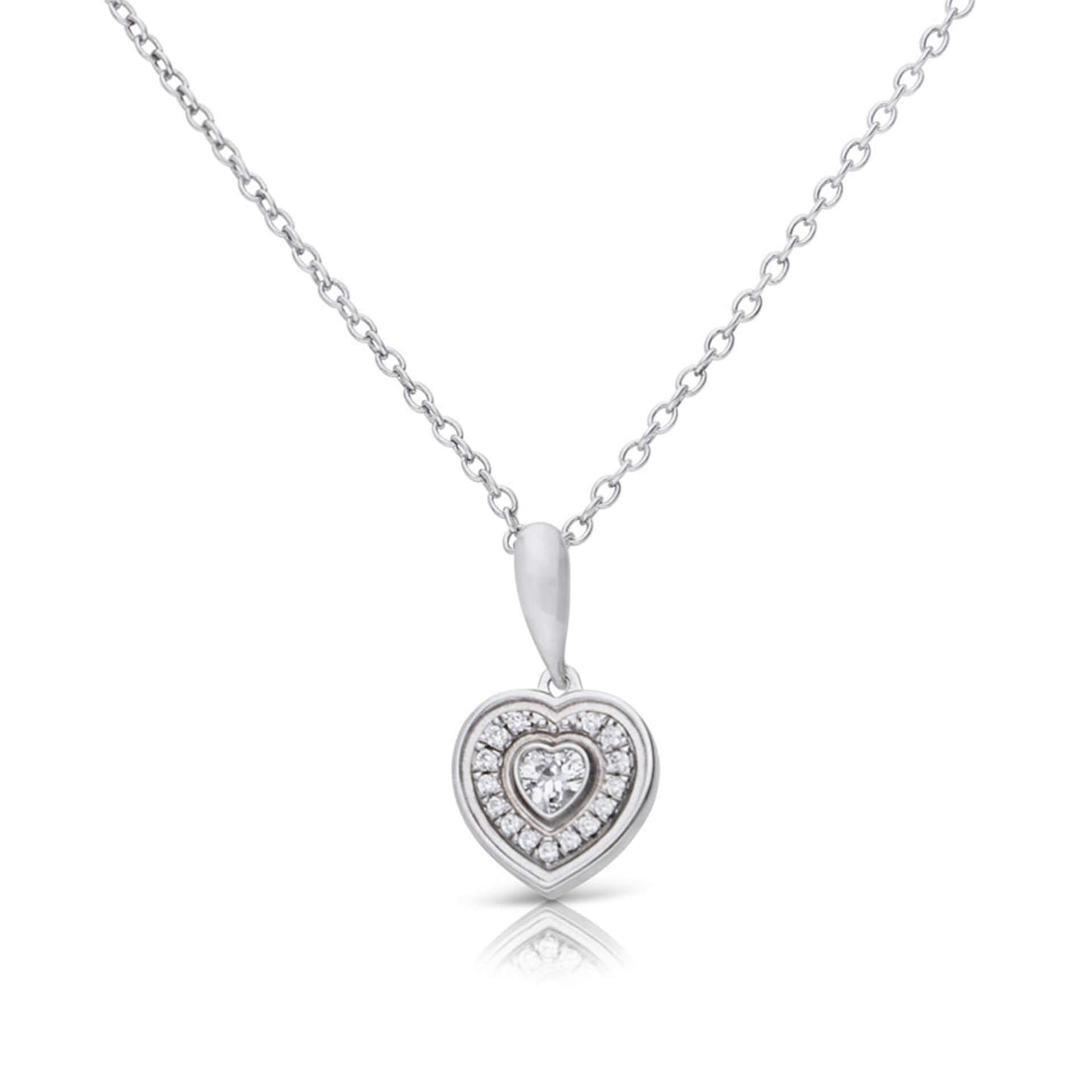DF CZ Multi Layer Heart Necklace