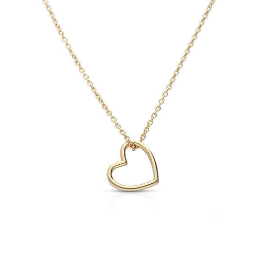 DF Gold Plate Hollow Heart Necklace