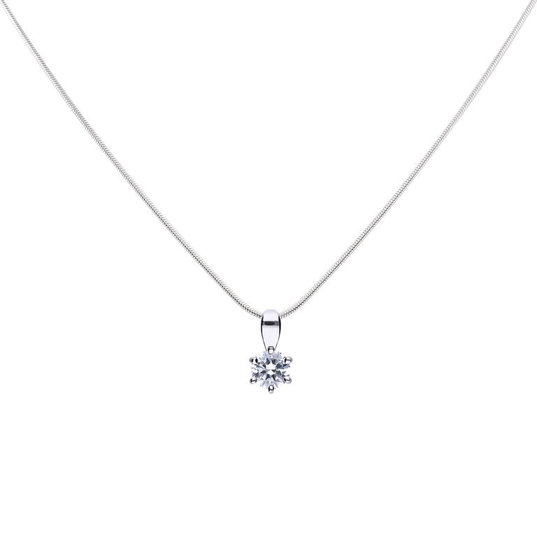P4610 DF 6 Claw ZIRC 0.5ct Solitaire Clw Pendant
