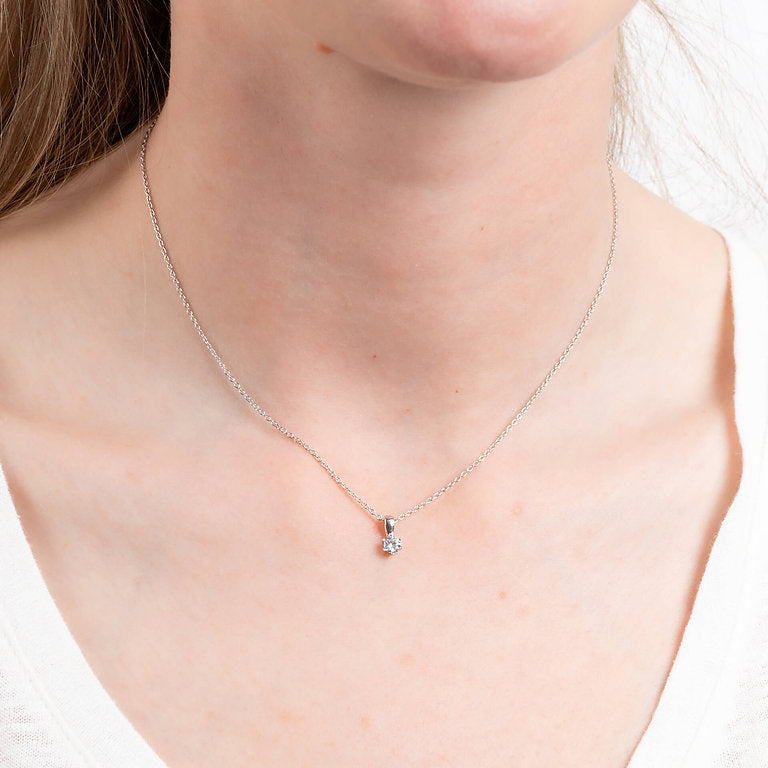 P4611 DF 6 Claw ZIRC 0.25ct Solitair Clw Pendant