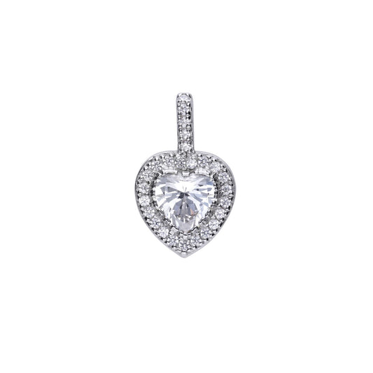 P4616 DF ZIRCONIA Heart Pave Set Pendant