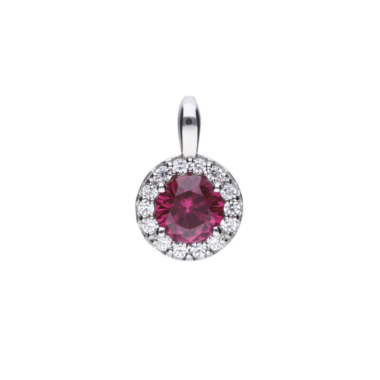 P4625 DF ZIRCONIA RED Round Pve Pendant