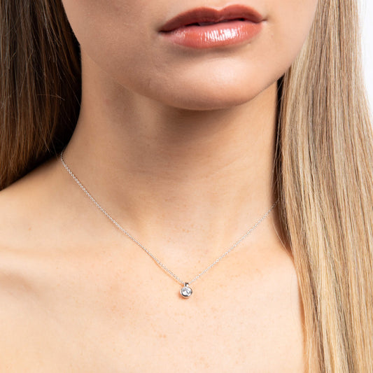 P4641 ZIRC Rub Over 0.50ct Soltir Pendant