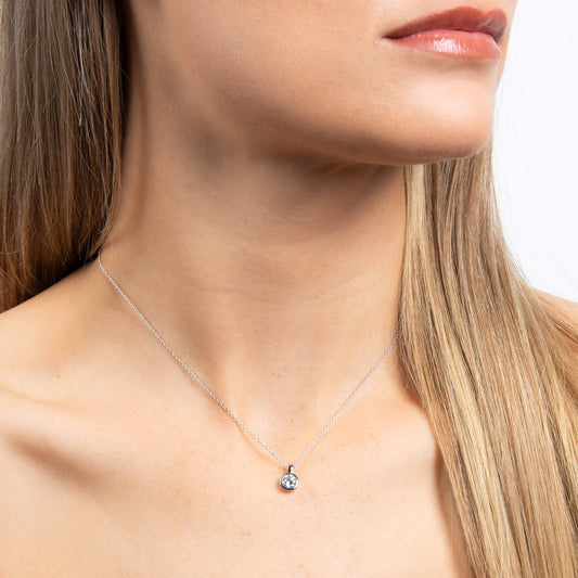 P4642 ZIRC Rub Over 0.75ct Soltir Pentant