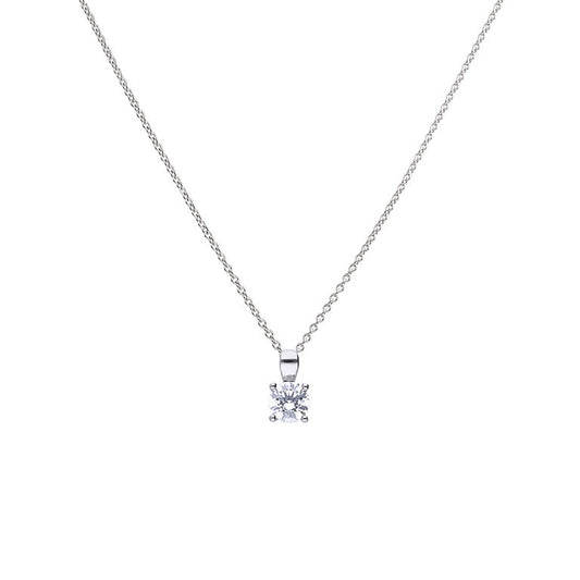 P4918 DFR 4 Claw ZIRC 0.75ct Solitaire Pendant