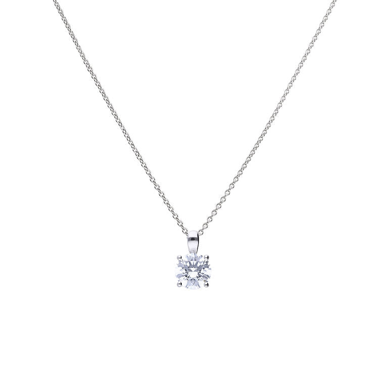 P4920 DFR 4 Claw ZIRC 2.0ct Solitaire Pendant