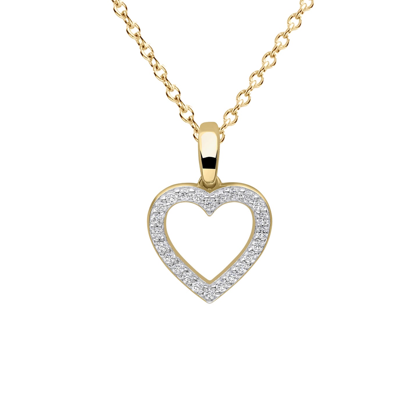 P5391 DF GLD PLT ZIRC Heart Pave Pendant