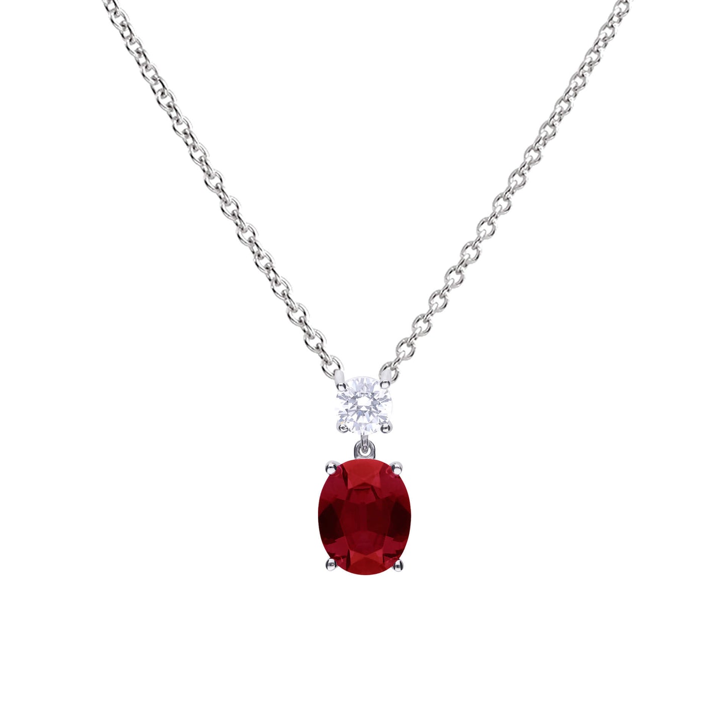 P5392 DF ZIRCONIA RED Oval Drop Pendant