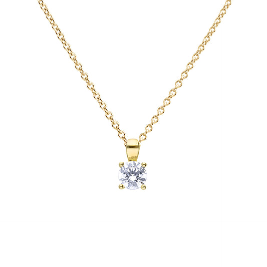 P5394 DF 4 Claw GD PL ZIRC 0.75ct Soltre Pendant