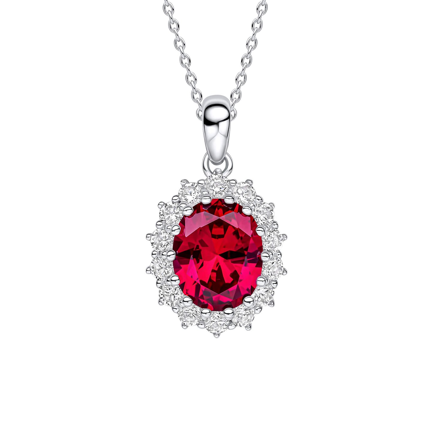DF Oval Red Cluster Pendant