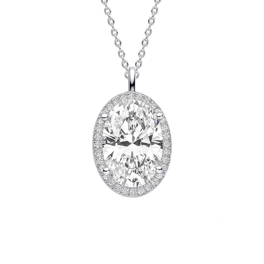 DF Oval Halo Pendant