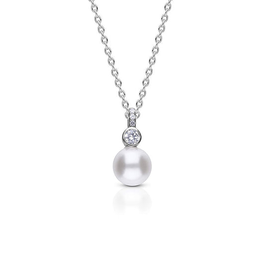 DF CZ and Round Shell Pearl Pendant