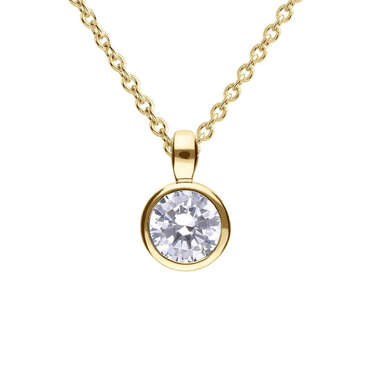 DF Gold Plate Round 0.75ct CZ Pendant