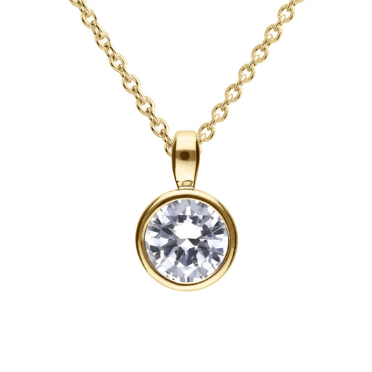 DF Gold Plate Round 1.5ct CZ Pendant