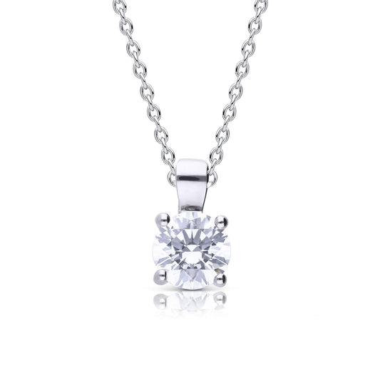 DF 4 Claw ZIRC 1.5ct Solitaire Pendant