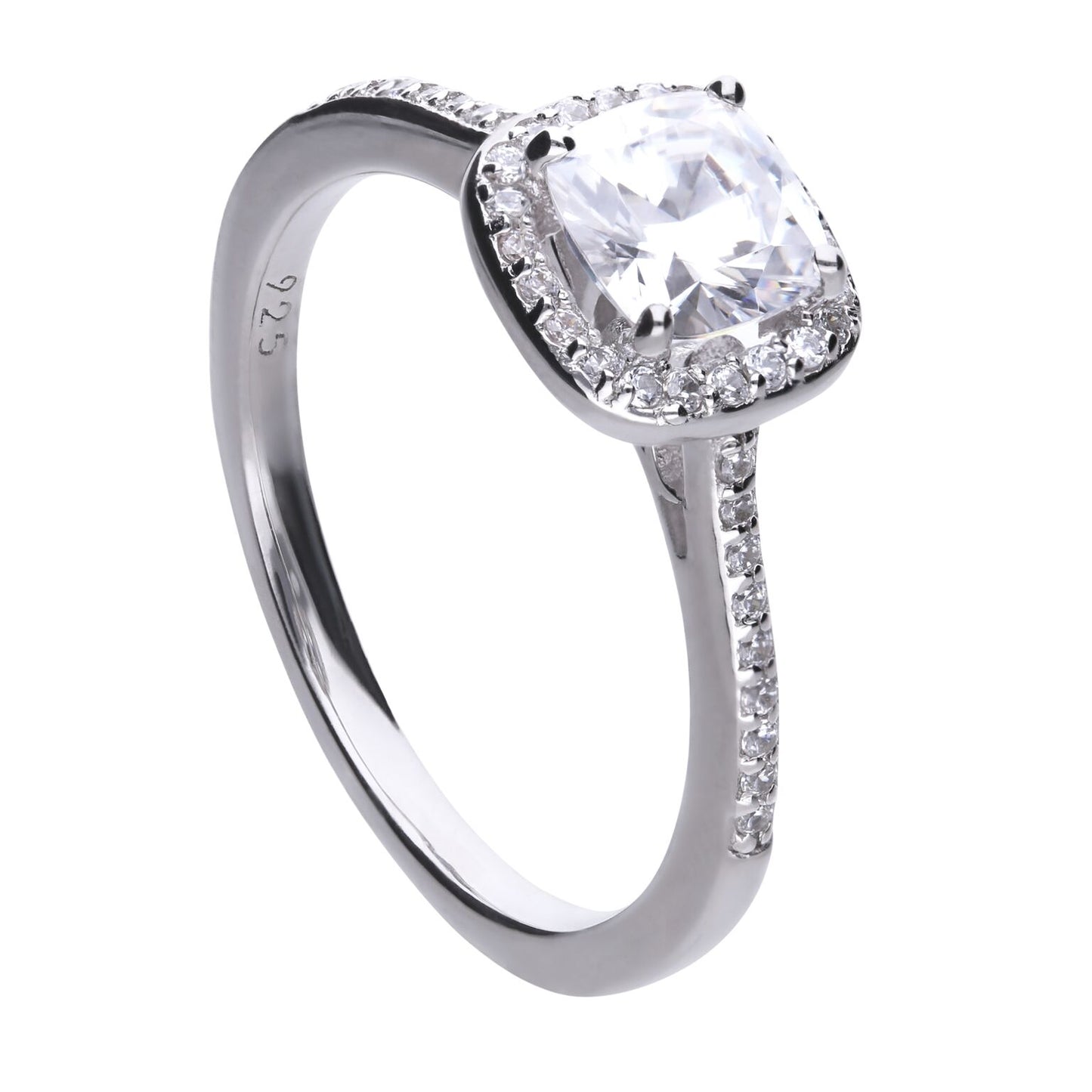 R3626 16 DF ZIRC Square Cut Pve Ring