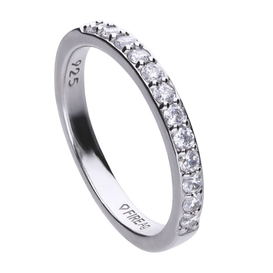 R3645 16 DF ZIRC Half Eternity Ring