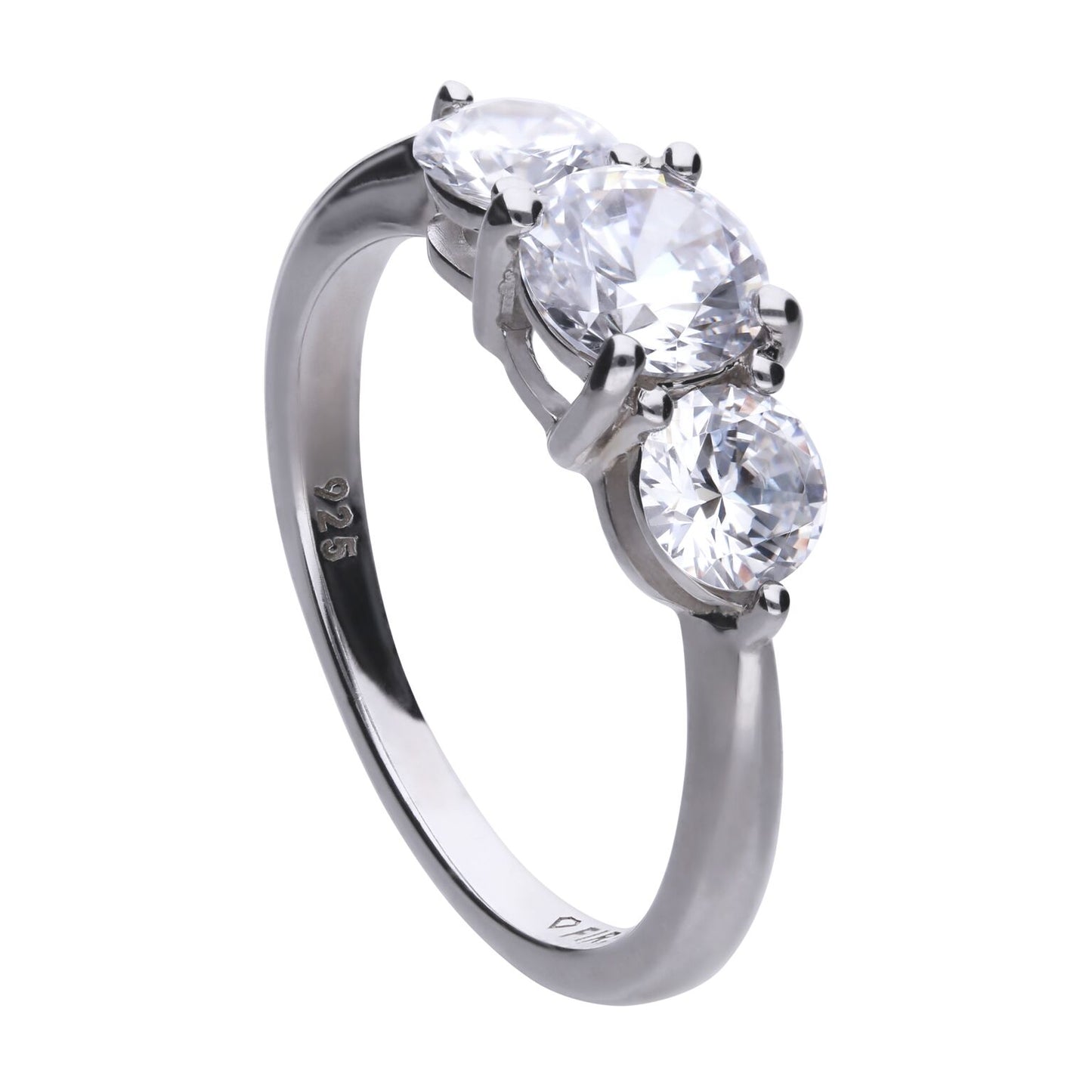 R3657 16 DF ZRC 3 Stn Solitaire Ring