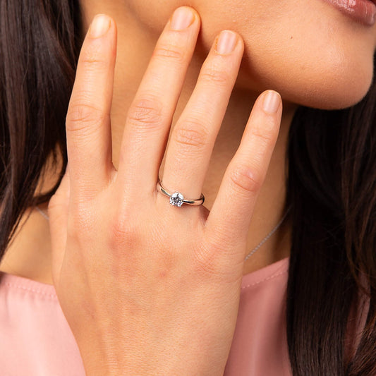 R3751 DF 4 Claw ZIRC 0.75ct Solitr Ring