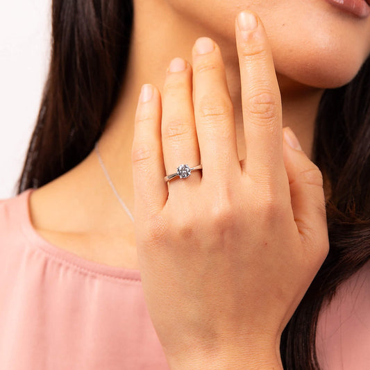 R3752 DF 4 Claw ZIRC 1.0ct Solitair Ring