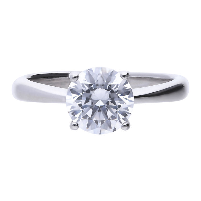 R3753 DF 4 Claw ZIRC 2ct Solitaire Ring