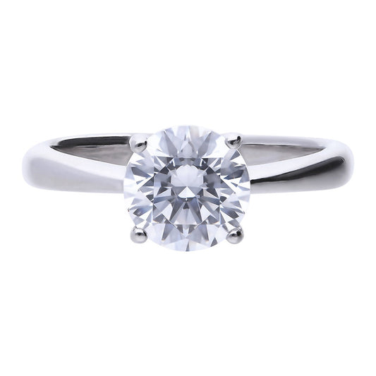 R3753 DF 4 Claw ZIRC 2ct Solitaire Ring