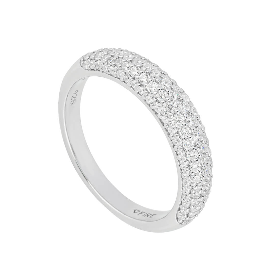 R3811 16 DF ZIRC Pave Dome Ring