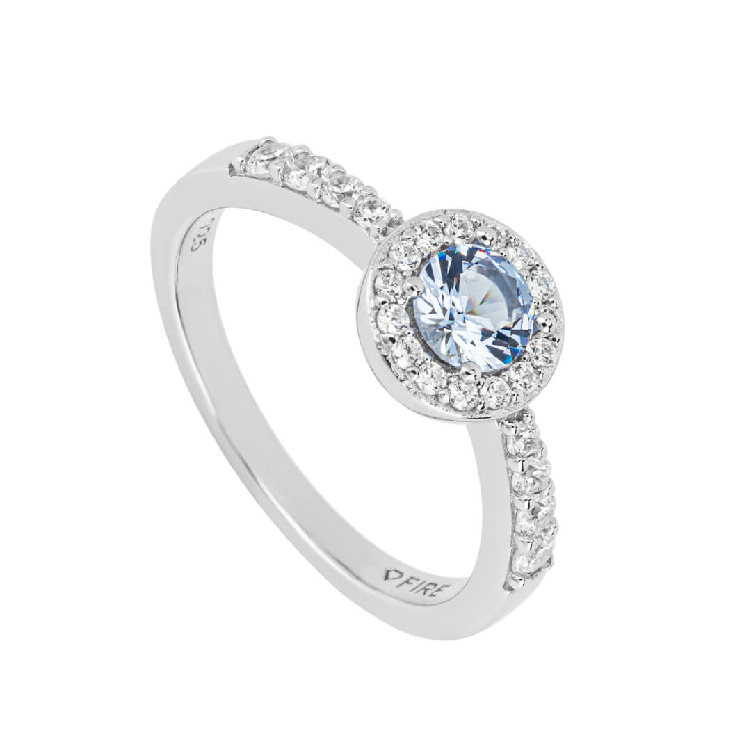 R3813 16 DF ZIRC LIGHT BLUE Rnd Ring
