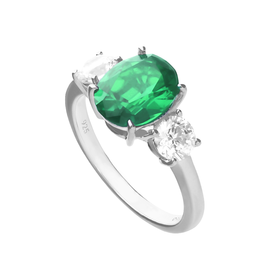 R3817 16 DF ZIRCONIA GREEN Oval Ring