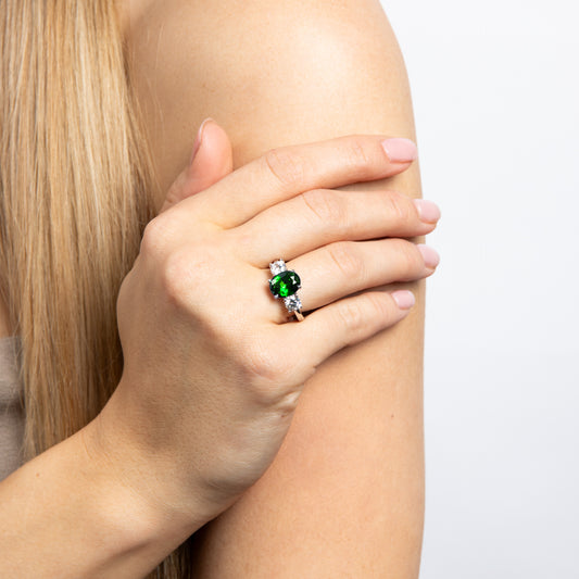 R3817 16 DF ZIRCONIA GREEN Oval Ring