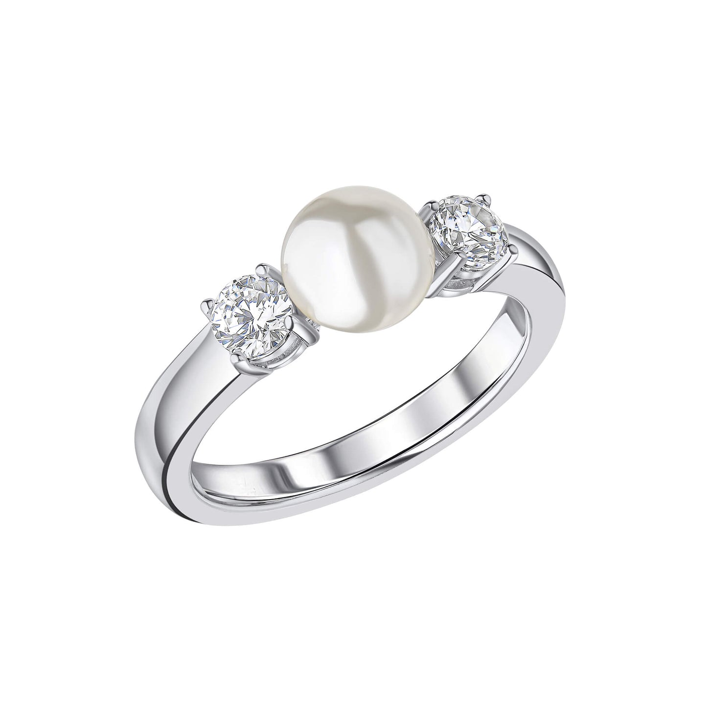 R3872 16 DF ZIRC WHT SHELL PRL Ring