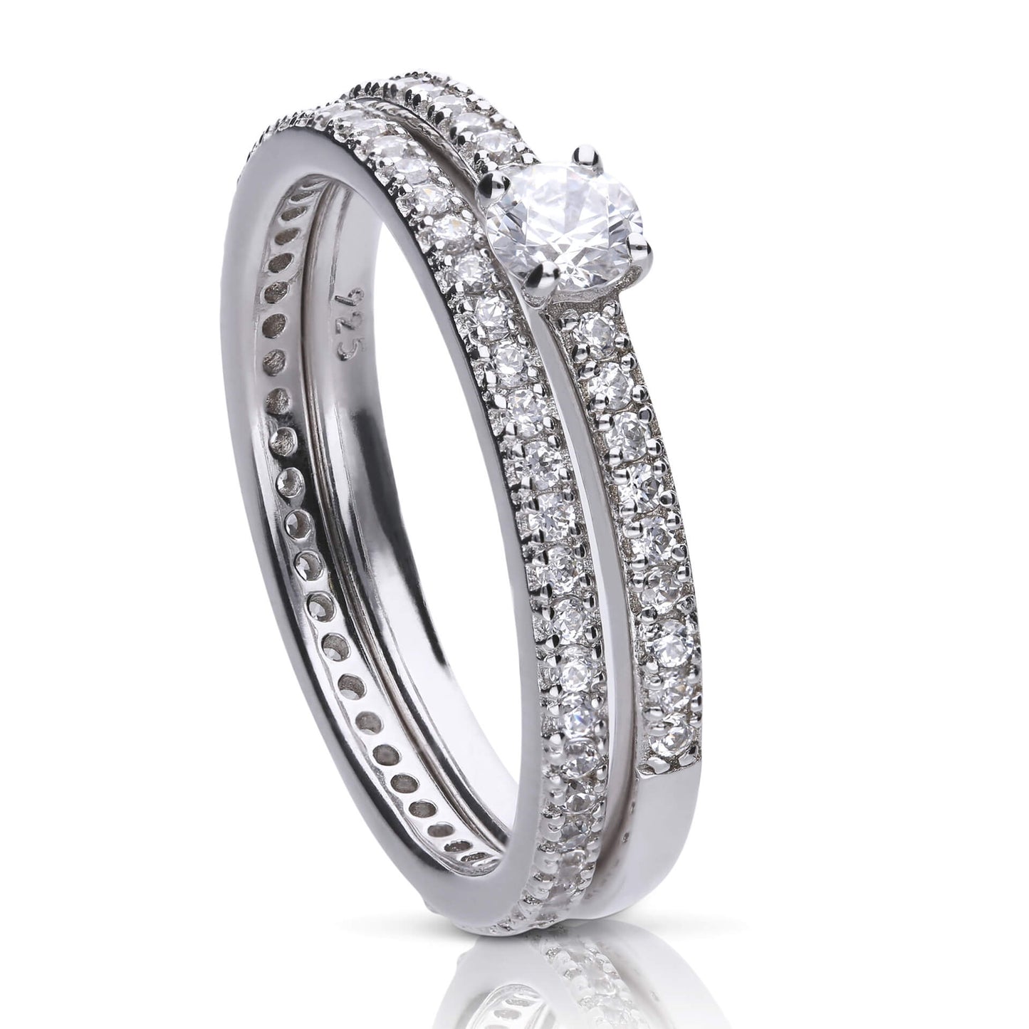 DF CZ Double Banded Ring