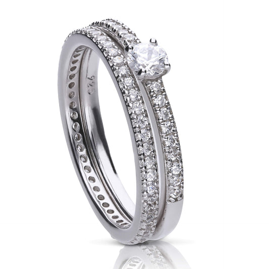DF CZ Double Banded Ring