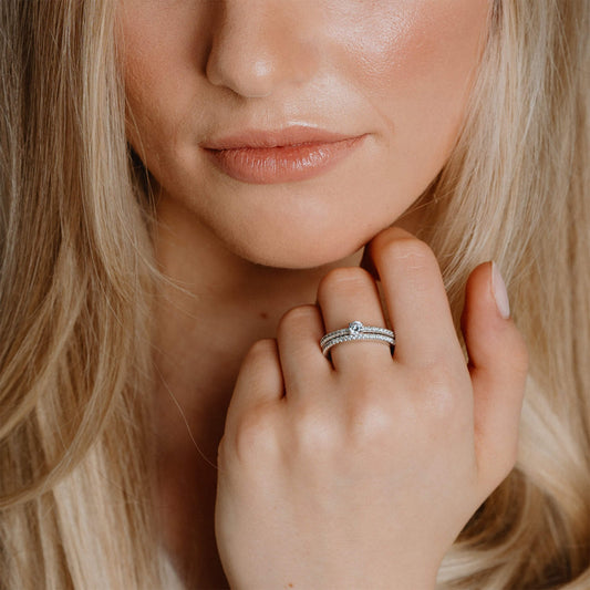 DF CZ Double Banded Ring