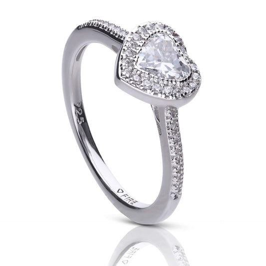 DF Heart CZ Cluster Ring