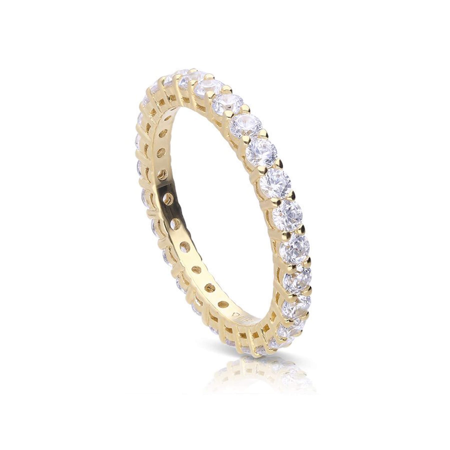 DF Gold Plate Multi-CZ Eternity Ring