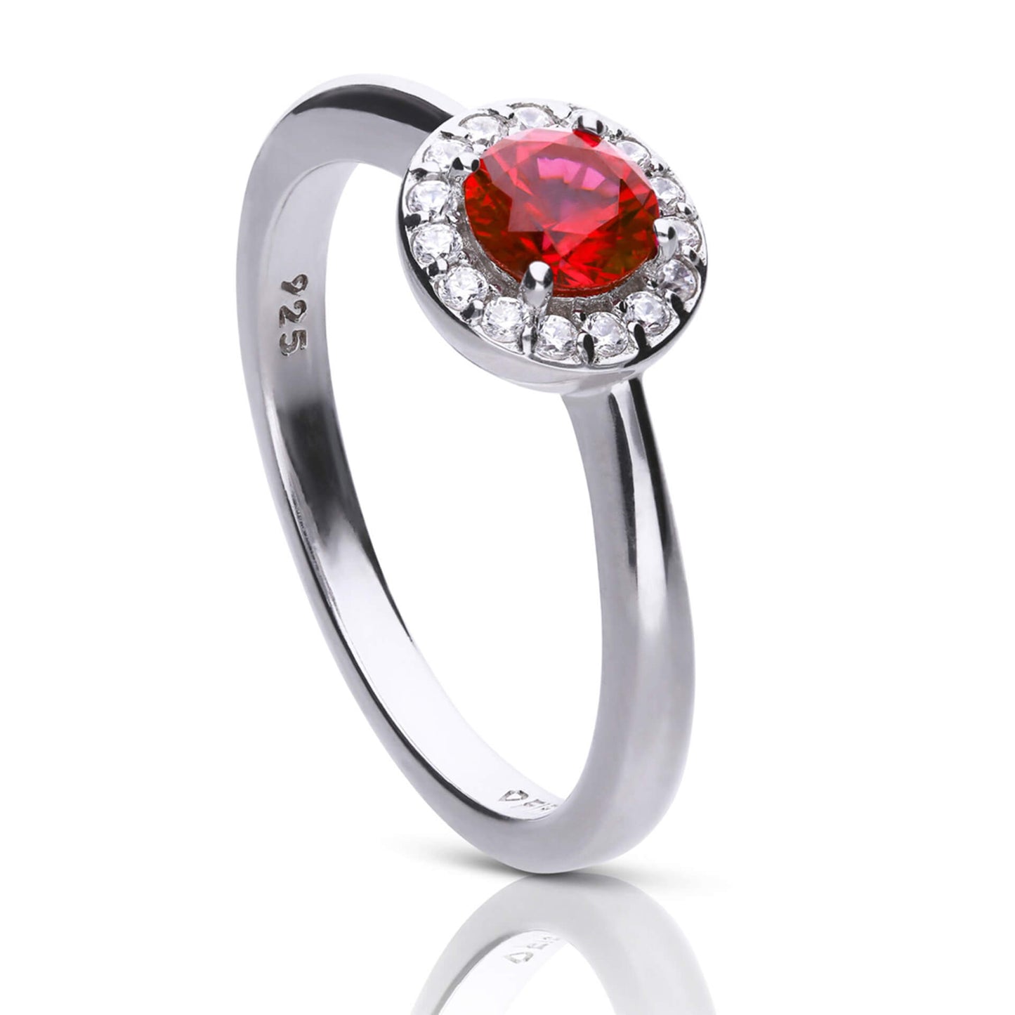 DF Round Ruby CZ Cluster Ring