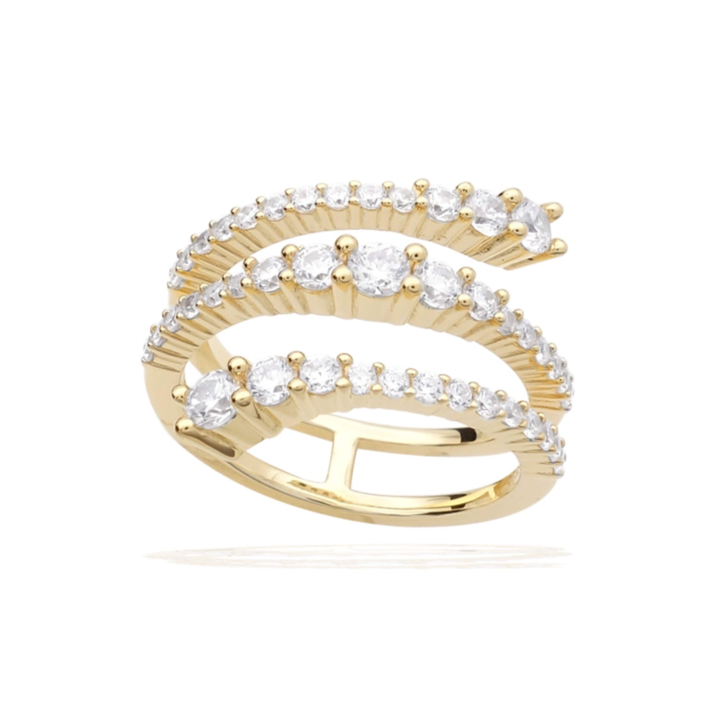 DF Gold Plated CZ Wrap Around Ring